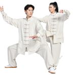 Tai Chi Kıyafeti, Erkek Keten Tokalı Tai Chi Kung Fu Hanfu Takım Elbise, Çok Renkli, XS-3XL(Color 1,XL)