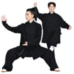 Tai Chi Kıyafeti, Erkek Keten Tokalı Tai Chi Kung Fu Hanfu Takım Elbise, Çok Renkli, XS-3XL(Color 4,XXL)