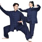 Tai Chi Kıyafeti, Erkek Keten Tokalı Tai Chi Kung Fu Hanfu Takım Elbise, Çok Renkli, XS-3XL(Color 7,M)