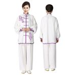Tai Chi Kıyafeti, Erkekler Kadınlar için Tai Chi Kung Fu Üniforma Uzun Kollu Nakış Çok Renkli S-3XL(PURPLE,XXL)