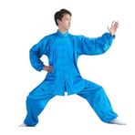 Tai Chi Kıyafeti, Kung Fu Takım Elbise Tai Chi Giyim Yetişkin Erkekler Ve Kadınlar İçin İpek Çok Renkli Çoklu Boyutlar(Blue,XXL)