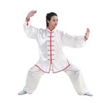 Tai Chi Kıyafeti, Kung Fu Takım Elbise Tai Chi Giyim Yetişkin Erkekler Ve Kadınlar İçin İpek Çok Renkli Çoklu Boyutlar(Red Edge,S)