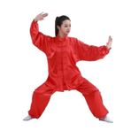 Tai Chi Kıyafeti, Kung Fu Takım Elbise Tai Chi Giyim Yetişkin Erkekler Ve Kadınlar İçin İpek Çok Renkli Çoklu Boyutlar(Red,S)