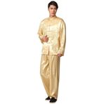 Tai Chi Kıyafeti, Tai Chi Takım Elbise Erkekler Saten Kung Fu Üniforma Ejderha Nakış Çok Renkli Çoklu Boyutlar(Gold,XL)