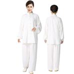 Tai Chi Kıyafeti, Tai Chi Takım Elbise Uzun Kollu Nakış Asetat Polyester Erkek Kadın Çok Renkli Çoklu Boyutlar(Plain white,L)