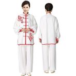 Tai Chi Kıyafeti, Tai Chi Takım Elbise Uzun Kollu Nakış Asetat Polyester Erkek Kadın Çok Renkli Çoklu Boyutlar(Red,S)