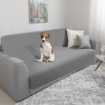 TAIKURA Su geçirmez köpek örtüsü, kaymaz köpek örtüsü, sağlam kedi örtüsü, tekrar kullanılabilir, kanepe, yatak, araba koltuğu, çamaşır makinesinde yıkanabilir (137 x 208 cm, koyu gri)