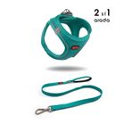 Tailpetz Kedi Köpek Air-Mesh Göğüs Tasması ve Gezdirme Sevk Kayışı Seti 2Sİ1 ARADA Yeşil
