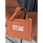 Tak Moda Kanvas Kumaş Totebag Taba Kadın Omuz Çantası