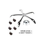 TAKA AMORTİSÖR Metal Yıldız Ayak Ofis Koltuğu Ayağı+ 5 Adet Tekerlek- Yönetici Ofis Çalışma Koltuğu Ayağı