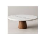 takasat Beyaz Mermer 28cm Pasta Standı , Dekoratif Sunumluk , Dekoratif Mumluk , Dekoratif Tepsi
