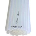Takatuka Hediyelik 10 Adet Kalın Mum Silikon Sıcak Çubuk Şeffaf 11,5mm 30CM