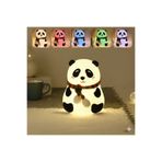 TakÇalıştır RGB Renk Değiştiren Şirin Panda Figürlü Şarjlı Pofuduk LED Gece Lambası-Bebek Çocuk Odası