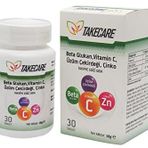 Take Care Beta Glukan Vitamin C Çinko Üzüm Çekirdeği içeren 30 adet takviye edici tablet
