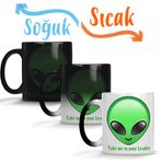 Take Me To Your Leader Alien Uzaylı Sihirli Porselen Kupa
