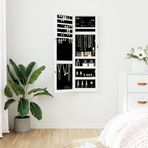 Takı Armoire Dolabı, Ev Donanımı Businese Ayna Mücevher Dolabı LED Işıkları ile Duvara Monte Beyaz