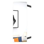 Takı Armoire Dolabı, Tam Boy Katlanır Ayna, Sürgülü Raylı, Gardırop için Görünmez Çekme Aynası, Dönen Bağlantılı Blanc 110 x 40 cm