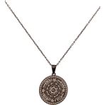 Takı Deryası Celcelütiye ve Ism-I Azam Vefk Yazılı Çelik Kolye Titanyum Renk Paslanmaz Zincir (Unisex) - Siyah - 70 - 45 cm