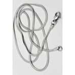 Takı Dükkanı Italyan Yassı Yılan Balık Sırtı Model Paslanmaz Çelik Kolye SCB25K - Beyaz - 45 cm