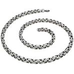 Takı Dükkanı Silver Beyaz Renk Erkek Çelik Kral Zincir Kolye Ck11