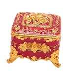 Takı Kutusu, Vintage Floral, Korrode Çinko Alaşım Kırmızı Kadife Astar, Küpeler, Yüzükler, Kolyeler, Özel Durumlar İçin İdeal Seçimi Için İyi (Kırmızı)
