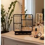 Takı Standı - Küpe Standı - Kolye Askısı - Modern Takı ve Küpe Standı - 5 Bölmeli Küpe Standı - Siyah