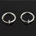 Takıconcept Fake Piercing-Küpe 2'li Gümüş Renk Sıkıştırmalı 316L Paslanmaz Çelik (Kulak-Burun-Dudak)