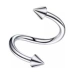 Takıconcept Unisex Gümüş Cerrahi Çelik Spiral Model Sivri Uçlu Helix Kıkırdak Piercing, Gri
