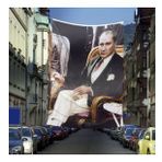 Takım Elbiseli Sivil Mustafa Kemal Atatürk Dış Cephe Poster Bayrağı - 6 x 9 metre