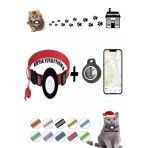 Takip Cihazı ve Airtag Yuvalı Kedi Tasması 2'li Set Ios Uyumlu Boyun Tasması GPS - Kırmızı