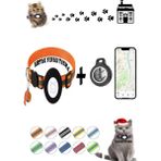 Takip Cihazı ve Airtag Yuvalı Kedi Tasması 2'li Set Ios Uyumlu Boyun Tasması GPS - Turuncu