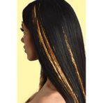 TAKIŞTIR Altın Renk Simli Yan Postiş/hair Tinsel (50 CM)