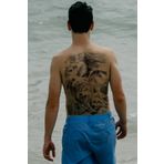 TAKIŞTIR Geçici Kurt Ve Kadın Modelli Sırt Dövme Tattoo