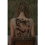 TAKIŞTIR Geçici Yılan ve Gül Modelli Sırt Dövme Tattoo