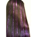 TAKIŞTIR Mor Renk Simli Yan Postiş/hair Tinsel (50 CM)