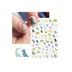 Takıtolia Nailist Fun - Dinazor Çıkartmalı Renkli Eğlenceli Yapışkan Çocuk Tırnak Sticker Seti Tırnak Dövmesi