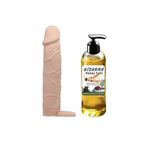 Takma Penis Kılıfı 5 Cm Uzatmalı Ve 150 Ml Çikolata Kokulu Masaj Yağı