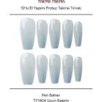 Takma Takma 10'lu Mavi Uzun Balerin TT1404 Tekrar Kullanılabilir El Yapımı Protez Takma Tırnak Mavi-M - Pembe