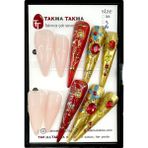 Takma Takma 10'lu Renkli Extra Extra Extra TT0571 Tekrar Kullanılabilir El Yapımı Protez Takma Tırnak - Renkli-S
