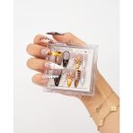 Takma Takma 10'lu Renkli Extra Extra Extra TT1397 Tekrar Kullanılabilir El Yapımı Protez Takma Tırnak Renkli-M - Sarı