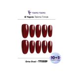 Takma Takma 15'li Kırmızı Oval TT0559 Tekrar Kullanılabilir El Yapımı Protez Takma Tırnak Kırmızı-S