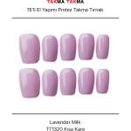 Takma Takma 15'li Mor Orta Kare TT1320 Tekrar Kullanılabilir El Yapımı Protez Takma Tırnak - Mor-XS - Pembe