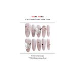 Takma Takma S Beden 10'lu Pembe Extra Uzun Oval TT1104 Tekrar Kullanılabilir Protez Takma Tırnak