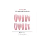Takma Takma Tekrar Kullanılabilir El Yapımı Protez Takma Tırnak TT1175 - 10'lu Pembe-XS