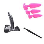 Takmalı Dildo Penis Kemeri + Silikon Üçlü Anal Tıkaç Seti Pembe + Penis Tıkacı Üretral Kateter