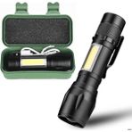 Taktik LED El Feneri - USB Şarjlı, Su Geçirmez Ipx4, Cob Aydınlatma, Kompakt Boy, Acil Durum & Kamp & Araç Kullanımı Için Ultra Parlak Işık