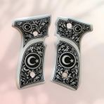 Talat Yavuz 16 - Beretta F92 Ay Yıldız Işlemeli Full Dekor Beyaz Sedef Kabze