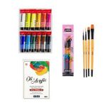 Talens Amsterdam Akrilik Boya 12 x 20ML + Vox 300GR A5 Defter + Pebeo 4'lü Fırça Seti
