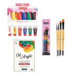 Talens Art Creation Akrilik Boya Seti 6 x 75ML Tüp + Vox 300GR A5 Defter + Pebeo 4'lü Fırça Seti