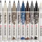 Talens Ecoline Brush Pen 10 Renk Greys Fırça Uçlu Çizim Kalemi Seti